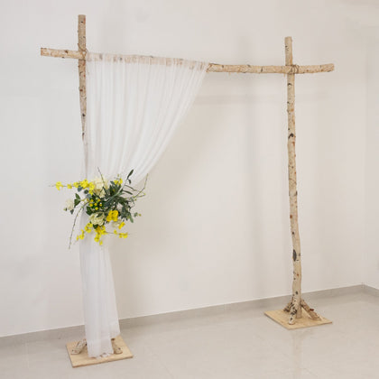 Sheer Wedding Arch Drape – 5ftx14ft White Sheer Curtain Backdrop, Ceiling Drapery Panel