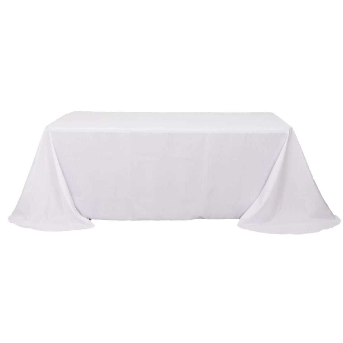 Polyester Oval Tablecloth 90x132 White Efavormart 
