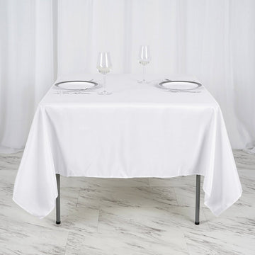 White Square Seamless Polyester Tablecloth 70"x70"