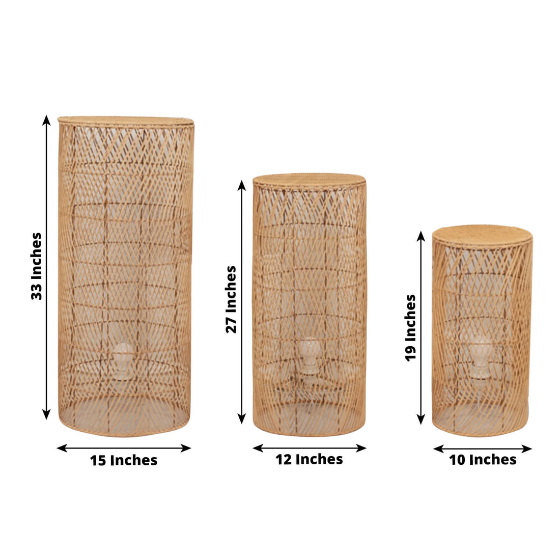 Natural Woven Rattan Lamp Shade Stands | eFavormart