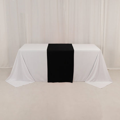 Wide Polyester Table Runner 24"x72" Black - Durable Trade Show and Exhibitions Table Decor