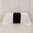 Table with white and black tablecloths for events and gatherings