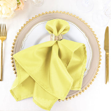 Add Elegance to Your Table with Yellow Seamless Cloth Dinner Napkins