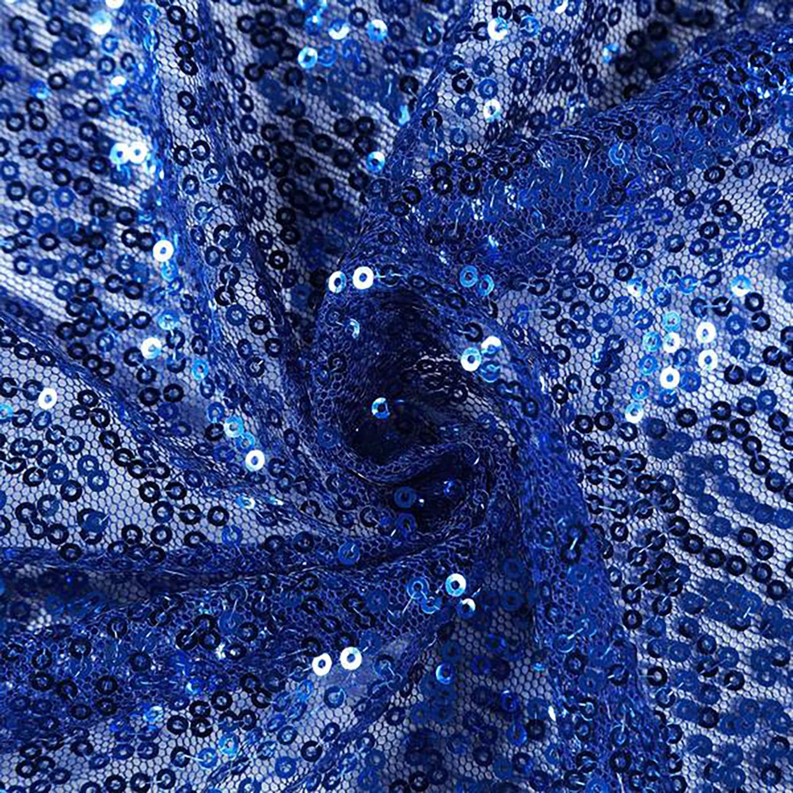 Royal Blue Seamless Premium Sequin Round Tablecloth