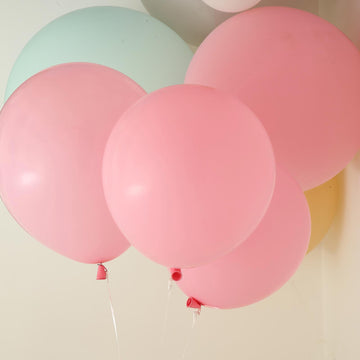 10 Pack Matte Pastel Blush Helium or Air Latex Party Balloons 18"