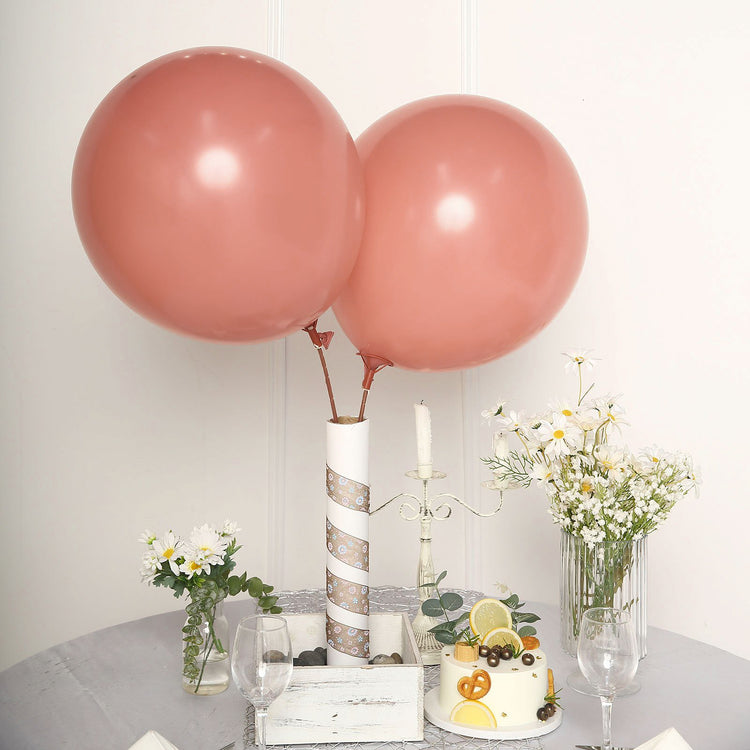 10 Pack | 18inch Matte Pastel Dusty Rose Helium/Air Latex Party Balloons