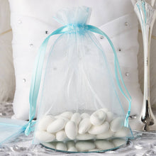 10 Pack | 5x7inch Baby Blue Organza Drawstring Wedding Party Favor Gift Bags