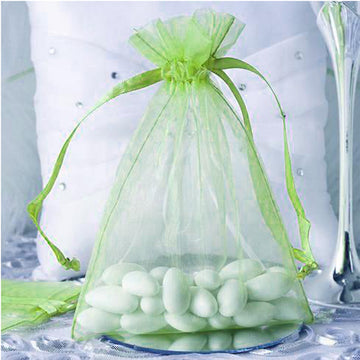 10 Pack | 5"x7" Mint Organza Drawstring Wedding Party Favor Gift Bags