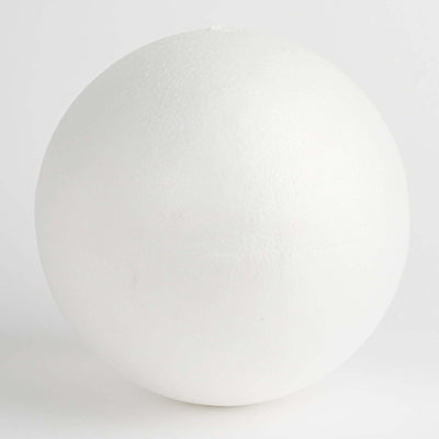 White spherical foam ball on a plain background