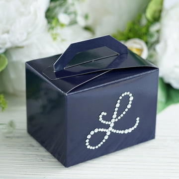 100 Pack Personalized Diamond Monogram Tote Wedding Favor Gift Boxes