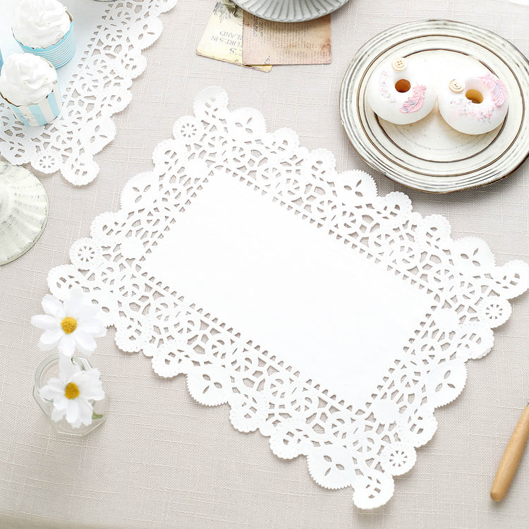 100 Pcs White Food Grade Placemats 14 Inch x 10 Inch