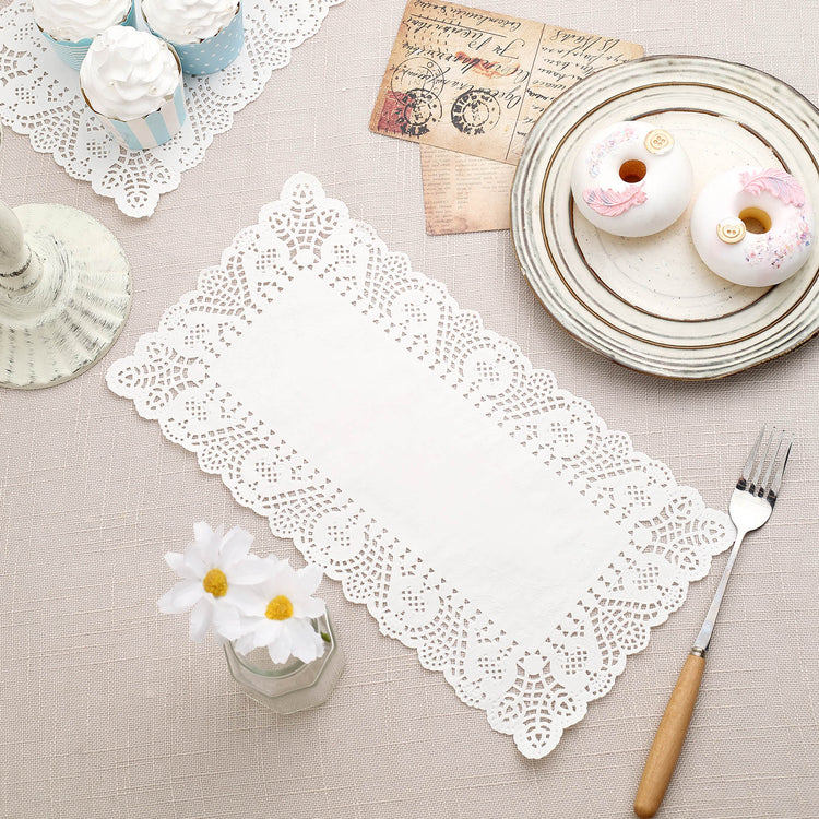 100 Pcs White Food Grade Placemats 6 Inch x 12 Inch