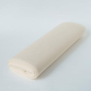 Ivory Tulle Fabric Bolt, DIY Craft Fabric Roll 108"x50 Yards