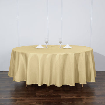 Elevate Your Event Decor with a Champagne Seamless Polyester Round Tablecloth