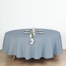 Dusty Blue Polyester Round Tablecloth 108 Inch