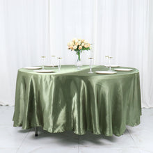 Round Tablecloth 108 Inch Size Eucalyptus Sage Green Satin