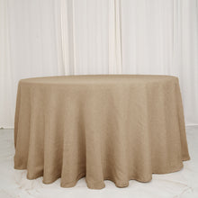 108 Inch Boho Chic Natural Jute Faux Burlap Round Tablecloth