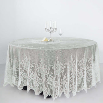 108" Premium Lace Ivory Round Seamless Tablecloth