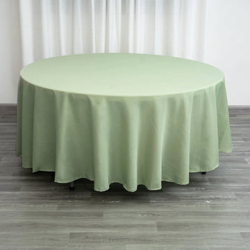 Elevate Your Event with the Sage Green Seamless Polyester Round Tablecloth 108