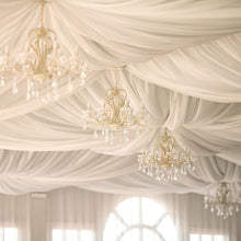 Ivory Sheer Ceiling/Curtain Draping Panels Fire Retardant Fabric 10ftx40ft