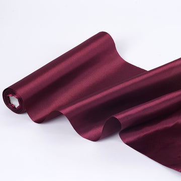 12"x10 Yards | Burgundy Satin Fabric Bolt, DIY Craft Wholesale Fabric
