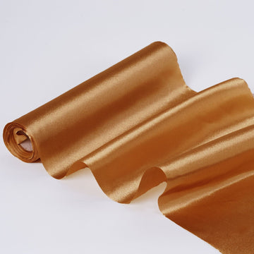 12"x10 Yards | Gold Satin Fabric Bolt, DIY Craft Wholesale Fabric