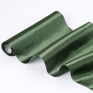 12"x10 Yards | Olive Green Satin Fabric Bolt, DIY Craft Wholesale Fabric