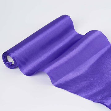 Elegant Purple Satin Fabric Bolt for DIY Crafts and Event Decor