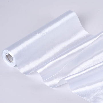 White Satin Fabric Bolt, DIY Craft Wholesale Fabric 12"x10 Yards