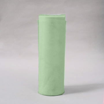 Sage Green Tulle Fabric Bolt, Sheer Fabric Spool Roll For Crafts 12"x100 Yards