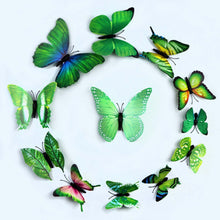 12 Pack | 3D Butterfly Wall Decals, DIY Stickers Decor - Green Collection#whtbkgd
