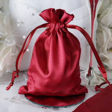 12 Pack | 5x7inch Burgundy Satin Drawstring Wedding Party Favor Gift Bags