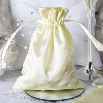 Yellow Satin Drawstring Wedding Party Favor Gift Bags - Add Elegance to Your Event Decor