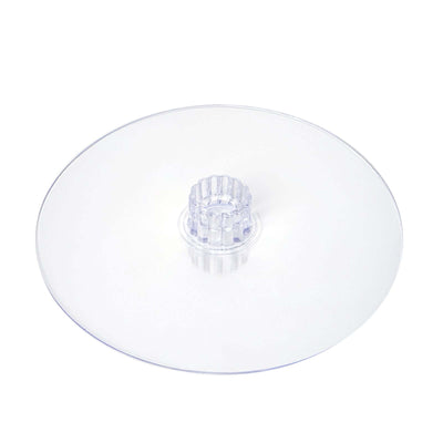 Clear round cake stand with a central pedestal