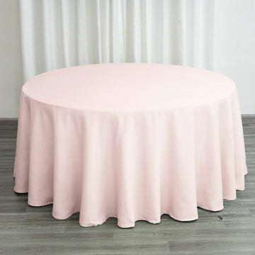 Blush Seamless Polyester Round Tablecloth 120"