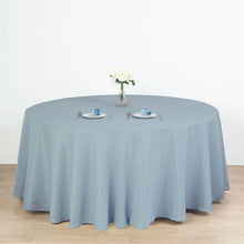 Dusty Blue Seamless Polyester Round Tablecloth 120 Inch