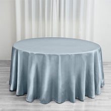 Dusty Blue Satin Round Tablecloth 120 Inch
