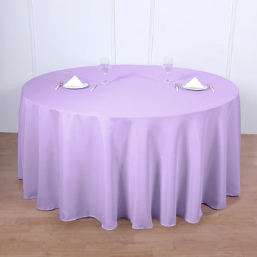 Lavender Lilac Seamless Polyester Round Tablecloth 120"