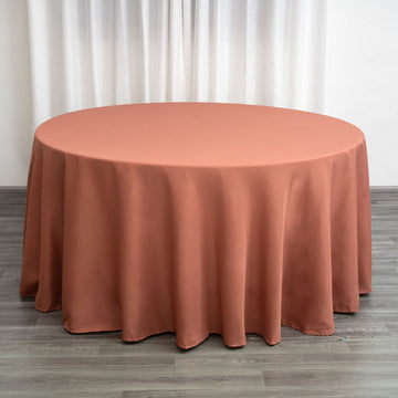 Terracotta (Rust) Seamless Polyester Round Tablecloth - 120"