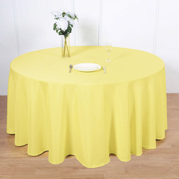 Yellow Seamless Polyester Round Tablecloth 120"