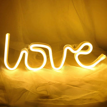 13" Love Neon Light Sign, LED Reusable Wall Decor Lights USB and Battery Operated