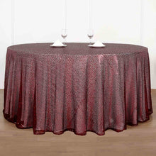 132inch Burgundy Premium Sequin Round Tablecloth, Sparkly Tablecloth