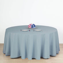 Dusty Blue Seamless Polyester Round Tablecloth 132 Inch