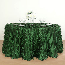 132 Inch Green Round Leaf Petal Taffeta Tablecloth 