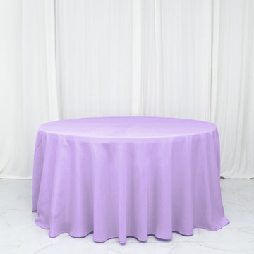 132" Lavender Lilac Seamless Polyester Round Tablecloth
