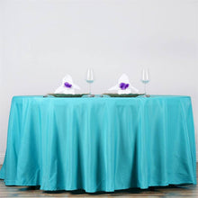 132Inch Turquoise Seamless Polyester Round Tablecloth