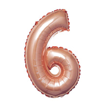 16 Inch Metallic Blush & Rose Gold Mylar Foil 6 Number Balloons#whtbkgd