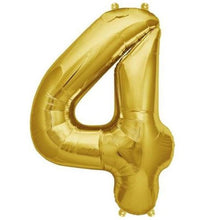 16inch Shiny Metallic Gold Mylar Foil 0-9 Number Balloons - 4#whtbkgd