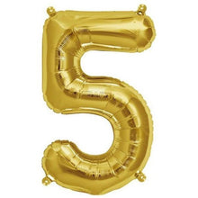 16inch Shiny Metallic Gold Mylar Foil 0-9 Number Balloons - 5#whtbkgd