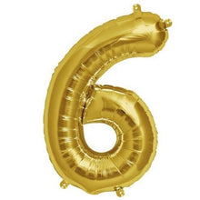 16inch Shiny Metallic Gold Mylar Foil 0-9 Number Balloons - 6#whtbkgd